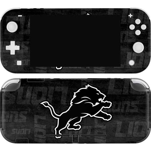 NFL Detroit Lions Black & White Nintendo Switch Lite Skin